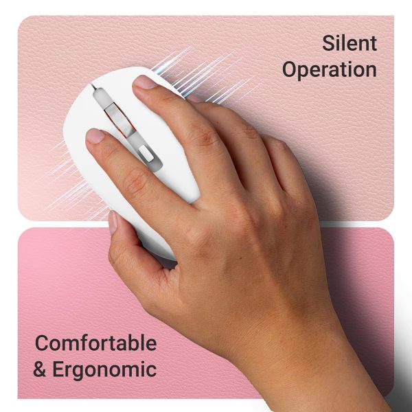ZEBRONICS Zeb-Jaguar Wireless Mouse, 2.4GHz with USB Nano Receiver, High Precision Optical Tracking, 4 Buttons, Plug & Play, Ambidextrous, for PC/Mac/Laptop (White+Grey)