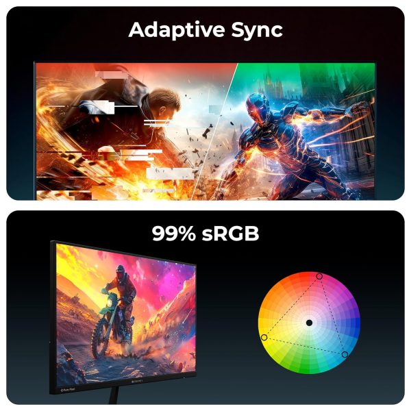 ZEBRONICS N27A 27 inch Gaming Monitor, FHD 1920x1080, IPS-Antiglare Display, 300Nits, 180Hz, 1ms MPRT, HDR10, 99% sRGB, Adaptive Sync, 1 x DP | 1 x HDMI | 1 x 3.5mm