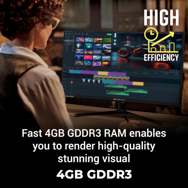 ZEBRONICS GT740-4GD3 Graphics Card,pci_e_x16 Powered by NVIDIA,4GB GDDR3,128-Bit,Pcie3.0,Upto 2560 X 1440 @60Hz,Multiple Outputs-HDMI | DVI | VGA,Physx Support,Heatsink with Fan,High Efficiency