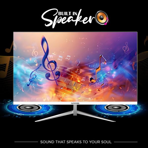 iVOOMi 27" Flat LED Monitor (68.58cm) with in-Built Speaker, 16:9 Ratio, Refresh Rate 100 Hz with 1920 x 1080 Pixels, FHD, Power Mode Indicator, Strong Metal Stand, BIS Approved, 3 Years Warranty