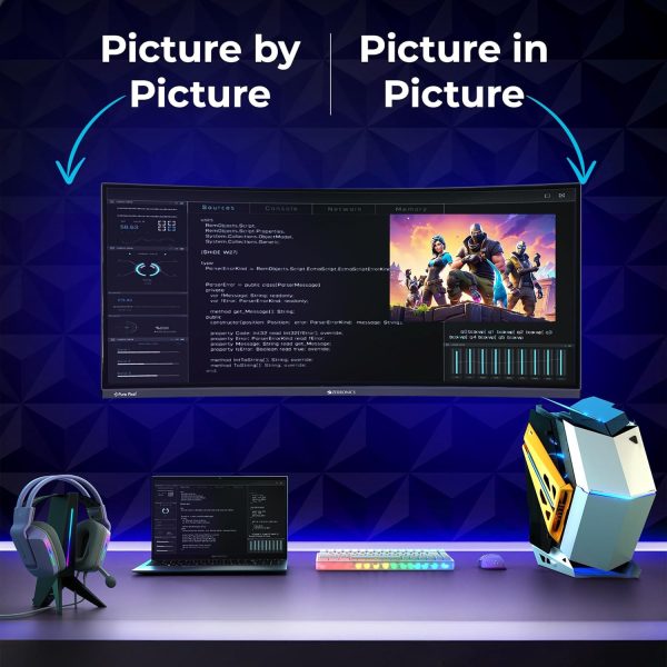 ZEBRONICS N34A 34"(86.4 cm) 1500R Curved Ultrawide Gaming Monitor, WQHD 3440x1440, 350Nits, 180Hz, 1ms MPRT, HDR10, 99% sRGB | 92% DCI-P3, Adaptive Sync, 2 x DP | 2 x HDMI | 1 x 3.5mm