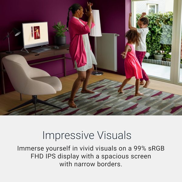Dell 24 All-in-One Desktop ec24250-23.8-inch FHD Display, Intel Core 3 Processor 100U, Intel Graphics, 8GB DDR5 RAM, 512GB SSD, Windows 11 Home