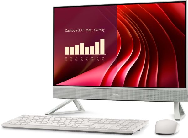 New Dell 24 All-in-One Processor Intel® Core™ 3 processor 100U (10MB cache, 6 cores, 8 threads, up to 4.7 GHz) Operating System Windows 11 Home, Single Language Video Card Intel® Graphics Memory 8GB, 1x8GB, DDR5, 5200MT/s Storage 512GB M.2 PCIe NVMe Solid State Drive Display 23.8-inch FHD (1920 x 1080) Anti-Glare Narrow Border AIT Infinity Non Touch Display Color White
