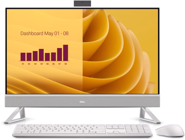 Dell 27 All-in-One Desktop ec27250-27-inch FHD (1920 x 1080) Display, Intel Core 7 Processor 150U, Intel Graphics, 16GB DDR5 RAM, 1TB SSD, Windows 11 Home, Onsite Service - White