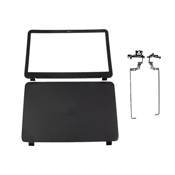 Laptop Penal Front & Back LCD Cover with Bezel & Hinges for H-p Pavilion 15-E, 15R,15-G, 15-N, 15-R, 15-S Part No. 761695-001, 749641-001 (Black)