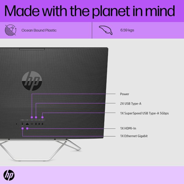 HP All-in-One PC 12th Gen Intel Core i3-1215U 27inch(68.6 cm) IPS Anti-Glare Display (8GB RAM/512GB SSD/Black Wireless Keyboard & Mouse Combo/Intel UHD Graphics/Win 11/MSO 21/Jet Black), 27-cb1153in