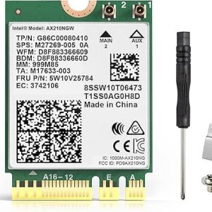 E029 WiFi 6 Wireless Card AX210 NGW Bluetooth 5.3 Tri Band 5400Mbps for PC Supports Windows 10/11 (64bit) M.2/ NGFF