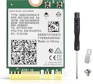 WiFi 6 Wireless Card AX210 NGW Bluetooth 5.3 Tri Band 5400Mbps for PC Supports Windows 10/11 (64bit) M.2/ NGFF