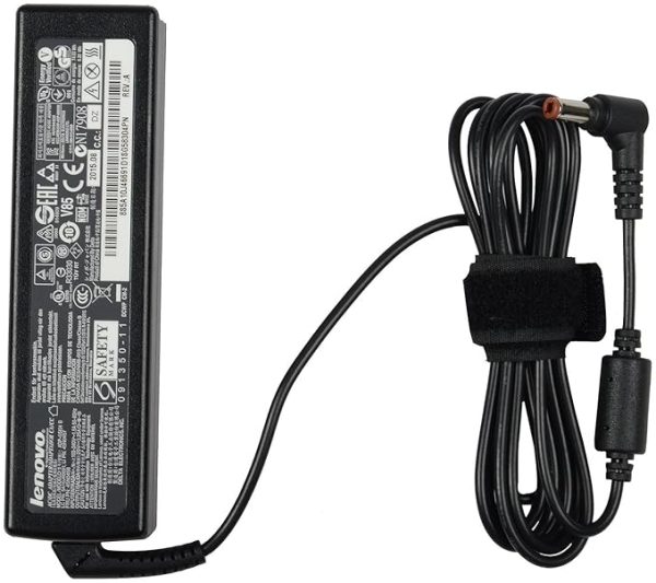 Lenovo 65W USB Slim Tip Rectangular pin Laptop Adapter/Charger with Power Cord for Select Models of Lenovo Laptops (888015000, Black)