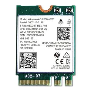 InteDual Band Wireless-AC 8260 NGW M2 2230 Wi-Fi Card 2x2 MIMO 2.4GHz 300Mbps or 5GHz 867Mbps Bluetooth 4.2 Dual Band Wireless Bluetooth Adapter for Laptop and Desktop PCs