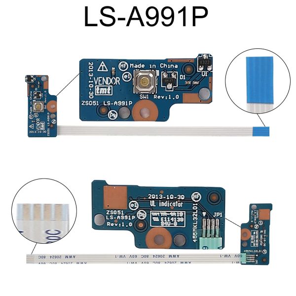 Laptop On Off/Power Button Board with Cable for H-P Pavilion 15-G 15-R 15G 15R 15-s 250 g3 255 g3 Series LS-A991P On Off Button