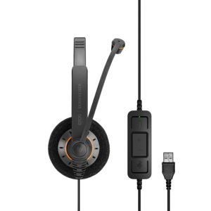 EPOS Sennheiser Culture Series Wideband Over Ear Wired Headphones SC60-USB-ML, Black