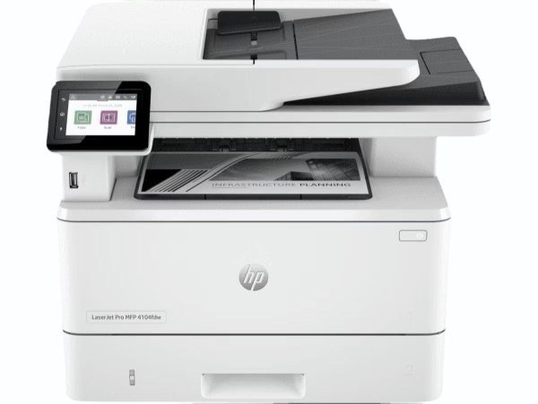Hp Laserjet Pro MFP 4104fdw, A4 Monochrome Printer, Print/Copy/Scan/Fax, 42 ppm, Wi-Fi, Touchscreen
