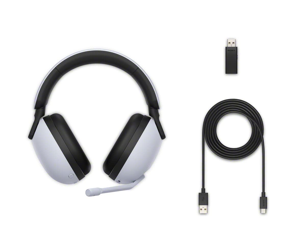 Sony INZONE H9, WH-G900N Wireless Noise Cancelling Gaming Headset, Over Ear Headphones with 360 Spatial Sound, 32 Hours Battery Life, Flip to Mute Mic, Mobile, Laptop, PS5 & PC Compatible (White)