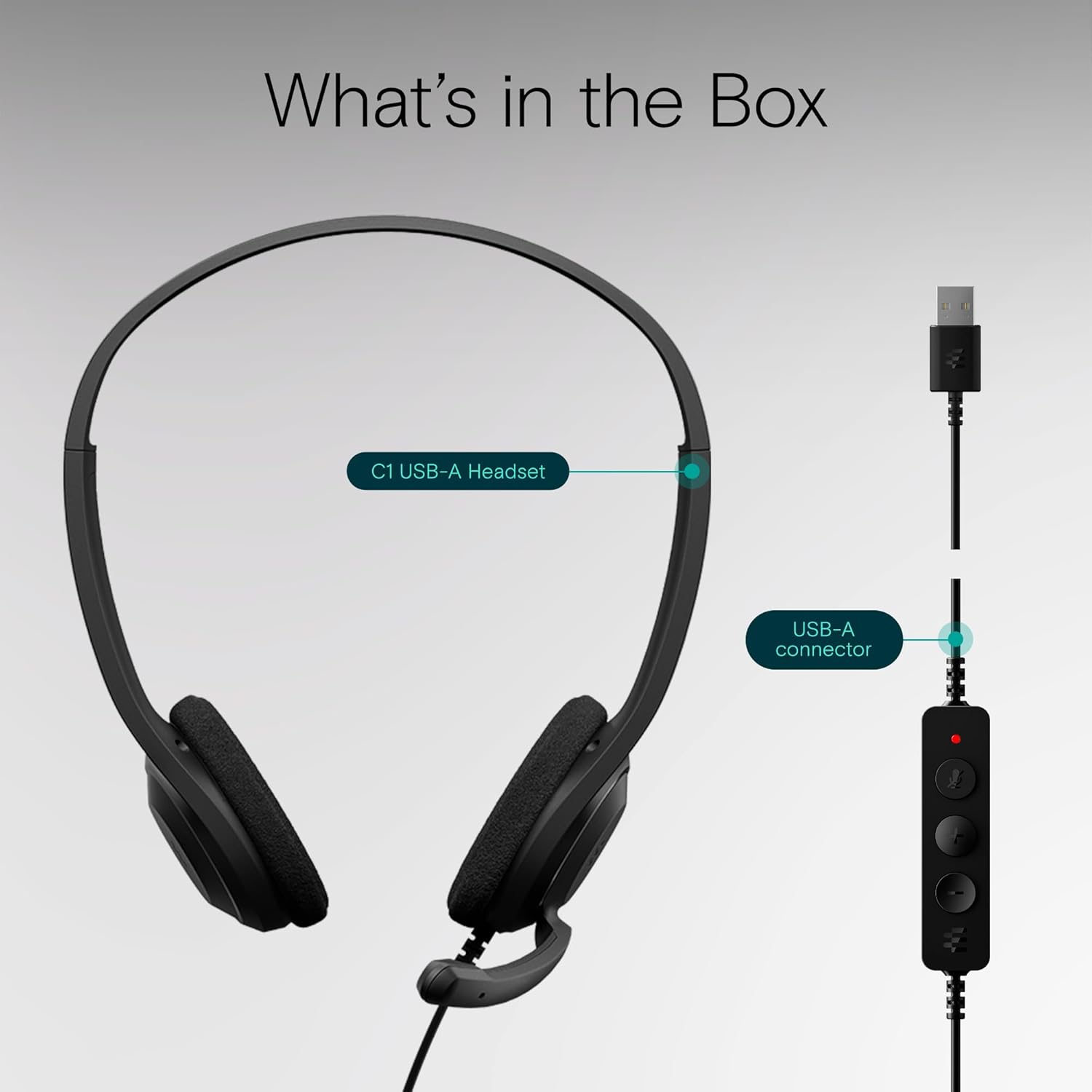EPOS C1 Business USB-A Headset with Microphone, Chrome-Certified, Wired Headphones, Noise-Canceling Mic, Enhanced Audio Quality, Connectivity for Modern Devices, On-Ear