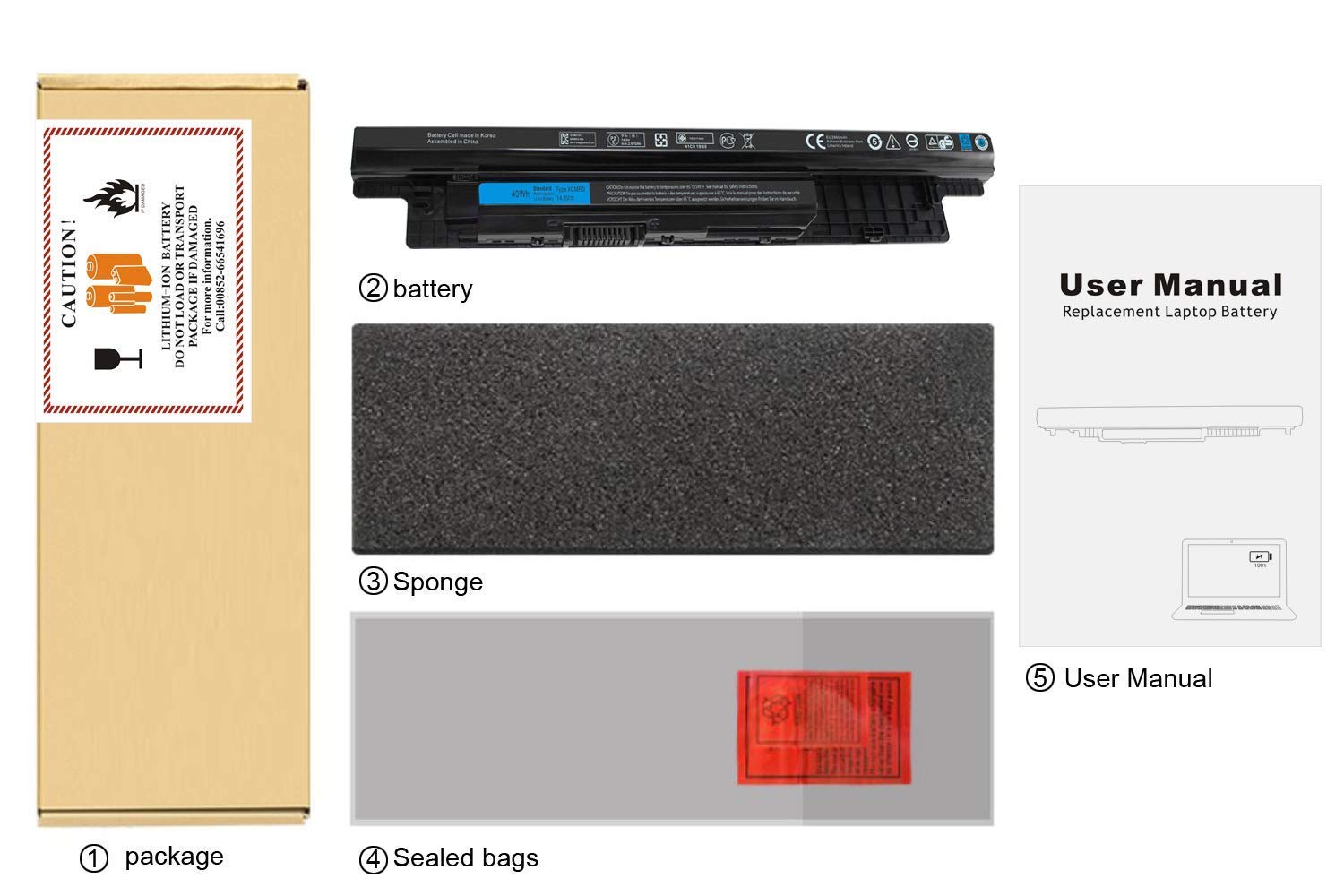Laptop Battery (91T8W) COMAPATIBLE INSPIRON-14-3421/37/43/21, INSPIRON-15 3537/21/42 INSPIRON-15R, INSPIRON-15R 5521 15R-5537, Latitude 3440 3540