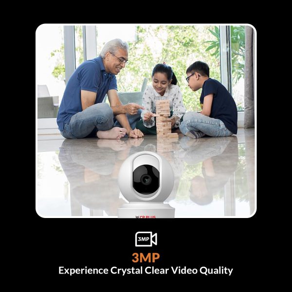 CP PLUS 3MP Resolution Smart Wi-fi CCTV Home Security Camera | 360° View | Motion Tracking | 2-Way Talk | Cloud & SD Card Support | CTC Cyber Secure Tech | 15M Night Vision | CP-E31Q