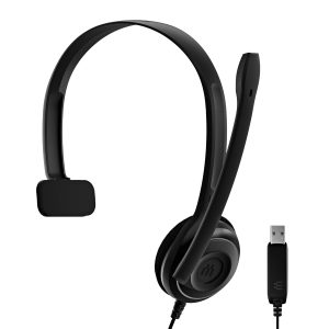 EPOS PC 7 USB Mono USB Headset with Microphone, Plug-and-Play for PC and Mac, Lightweight and Comfortable with Noise-Canceling Microphone, Durable and Robust for Daily Use, E-learning and Business mic