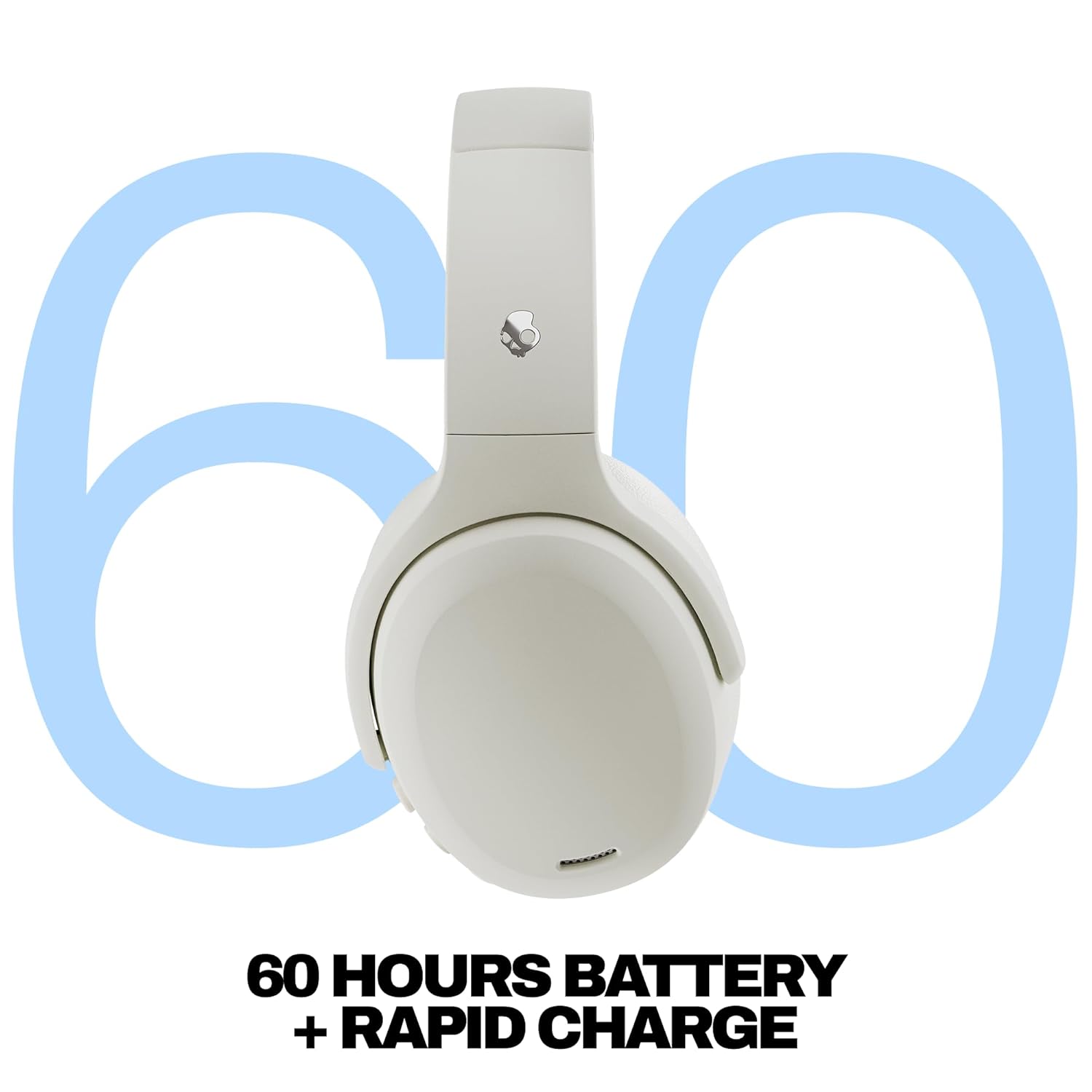 Skullcandy Crusher ANC 2 Over-Ear Wireless Headphones 100 dB| Active Noise Cancellation, Sensory Bass, Dual Pairing, 50H Battery, Rapid Charge, Alexa Built-in | Bone, Off White
