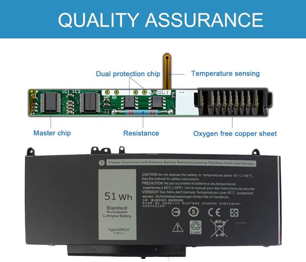 Laptop Battery Compatible for Dell Latitude 14 E5450 5450 15 E5550 5550 12 E5250 5250 3150 3160 3550 Series VMKXM 451-BBLN G5M10 08V5GX 5XFWC Laptop Battery
