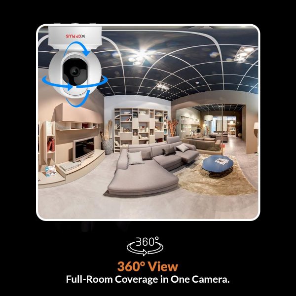 CP PLUS 3MP Resolution Smart Wi-fi CCTV Home Security Camera | 360° View | Motion Tracking | 2-Way Talk | Cloud & SD Card Support | CTC Cyber Secure Tech | 15M Night Vision | CP-E31Q