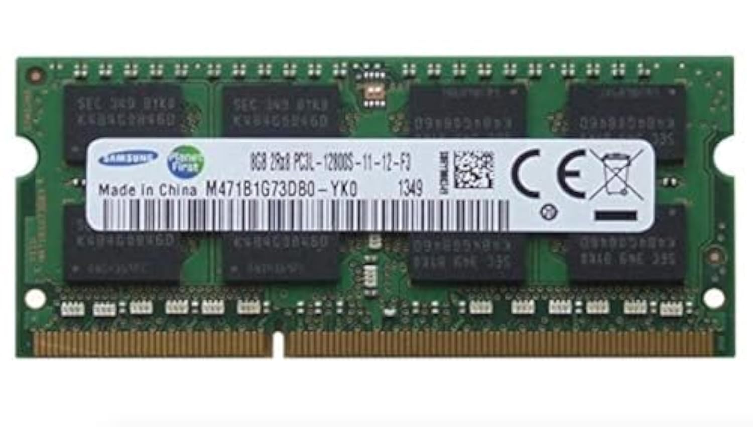 Samsung original 8GB (1 x 8GB) 204-pin SODIMM LOW VOLTAGE 1.35V , DDR3 PC3L-12800, 1600MHz ram memory module for laptops
