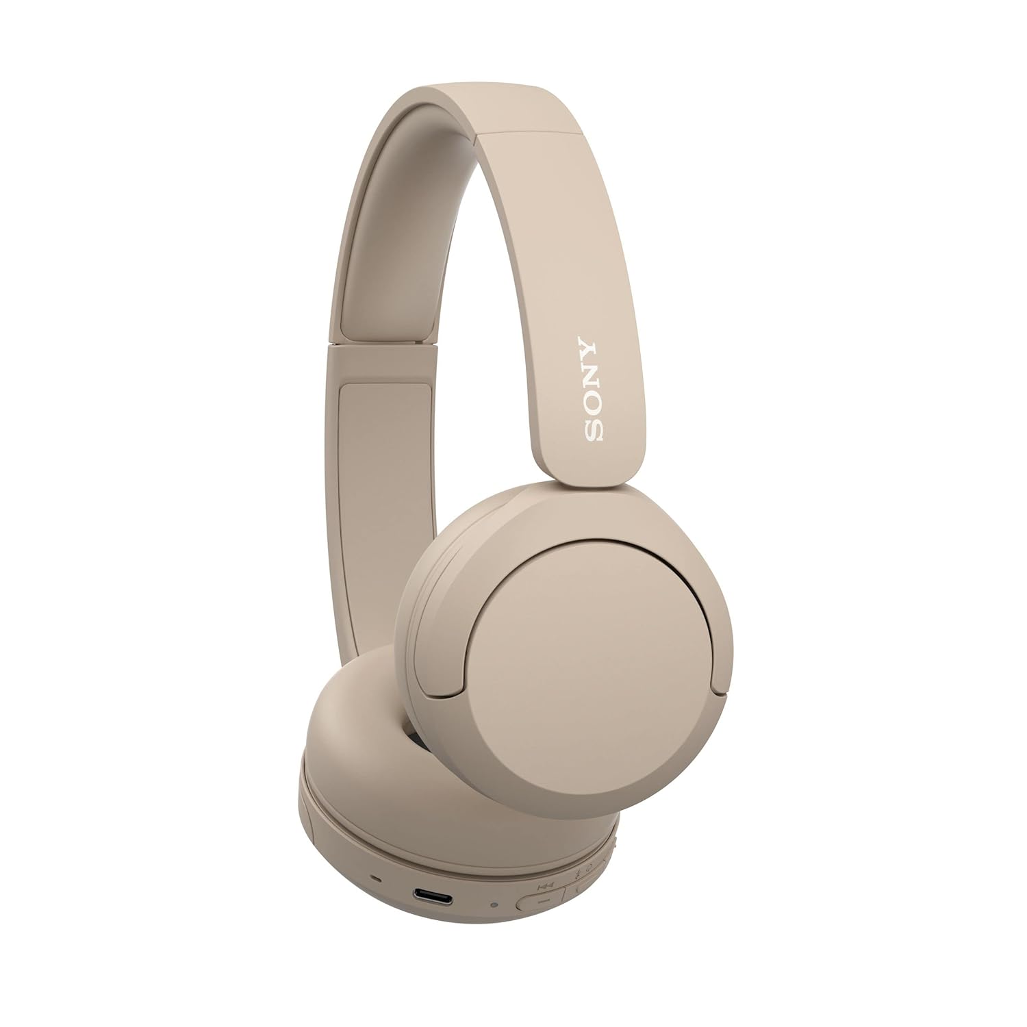Sony WH-CH520 Wireless Bluetooth Headphones On Ear with Mic, Up to 50Hrs Battery, Quick Charge, DSEE Upscale, Multipoint Connectivity, Voice Assistant, Customized EQ-Beige
