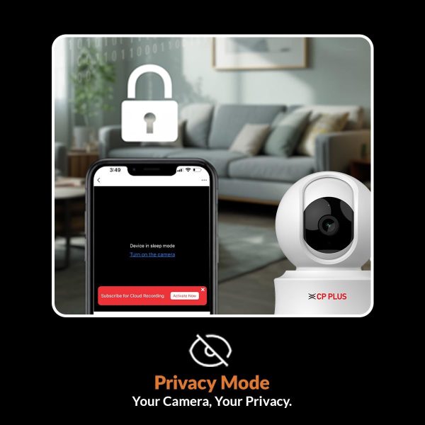 CP PLUS 3MP Resolution Smart Wi-fi CCTV Home Security Camera | 360° View | Motion Tracking | 2-Way Talk | Cloud & SD Card Support | CTC Cyber Secure Tech | 15M Night Vision | CP-E31Q