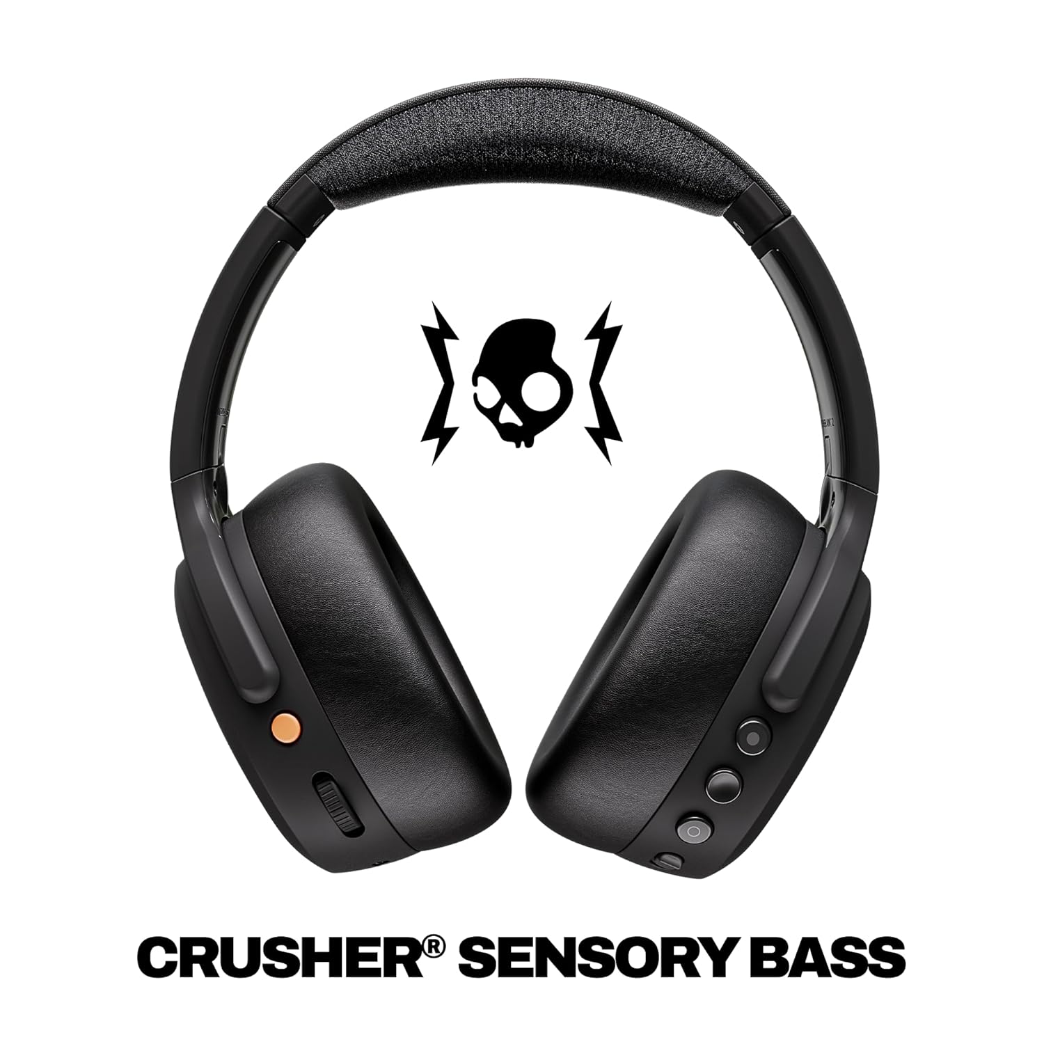 Skullcandy Crusher ANC 2 Over-Ear 4-Mic Active Noise Cancelling Wireless Headphones with 100 dB Sensory Bass, 40mm Drivers, Dual-Device Pairing, 50Hr Battery, Alexa Enabled – Black