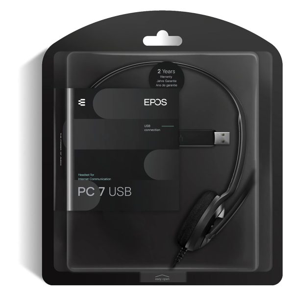 EPOS PC 7 USB Mono USB Headset with Microphone, Plug-and-Play for PC and Mac, Lightweight and Comfortable with Noise-Canceling Microphone, Durable and Robust for Daily Use, E-learning and Business mic
