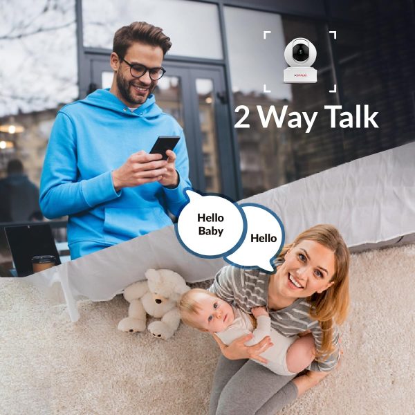 CP PLUS 2MP Full HD Smart Wi-fi CCTV Home Security Camera | 360° with Pan Tilt | 2Way Talk | Cloud Monitor | Motion Detect | Night Vision | Supports SD Card (Upto 128 GB), Alexa & Ok Google | CP-E21A