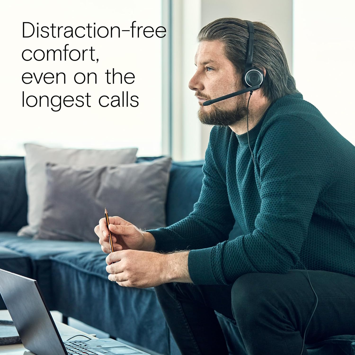EPOS PC 7 USB Mono USB Headset with Microphone, Plug-and-Play for PC and Mac, Lightweight and Comfortable with Noise-Canceling Microphone, Durable and Robust for Daily Use, E-learning and Business mic