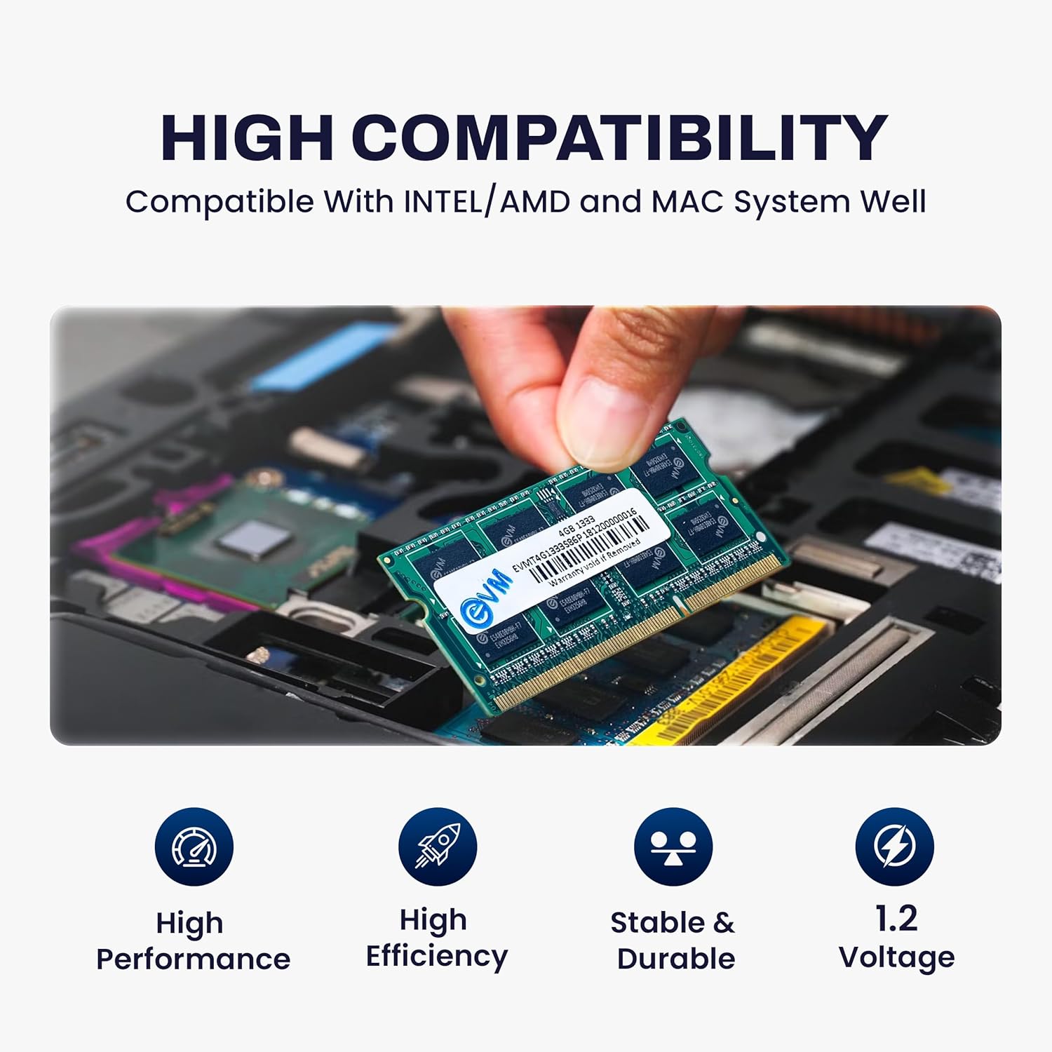 EVM 4GB DDR3 Laptop RAM 1333MHz So-DIMM Memory