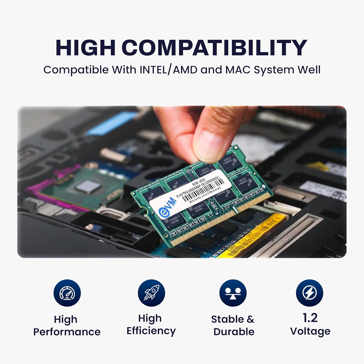 EVM 8GB DDR3 Laptop RAM 1600MHz So-DIMM Memory