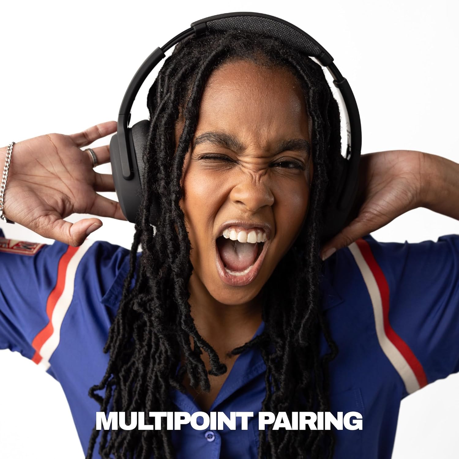 Skullcandy Crusher ANC 2 Over-Ear 4-Mic Active Noise Cancelling Wireless Headphones with 100 dB Sensory Bass, 40mm Drivers, Dual-Device Pairing, 50Hr Battery, Alexa Enabled – Black