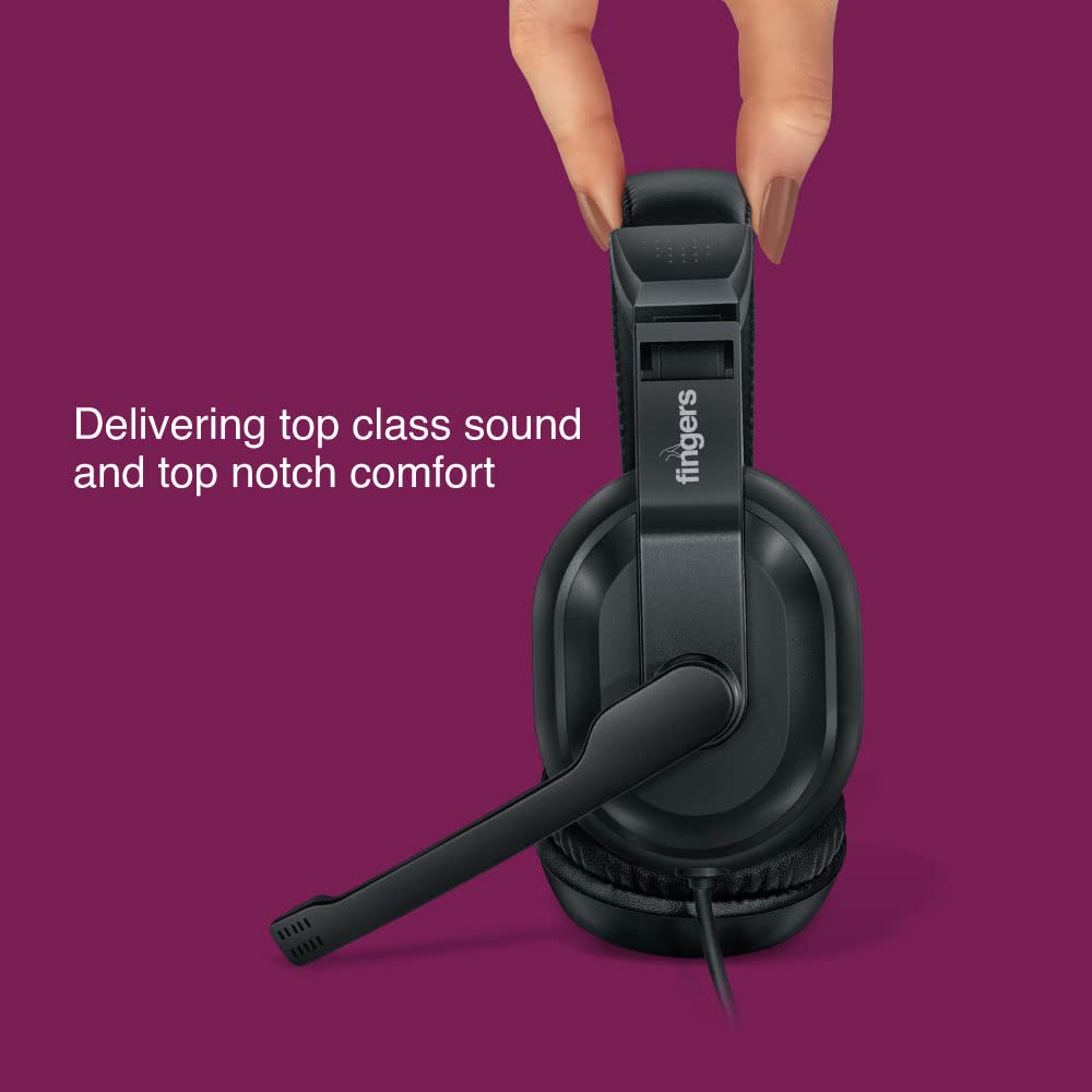 FINGERS S10 Wired Headphone On-Ear with Built-in Adjustable Mic