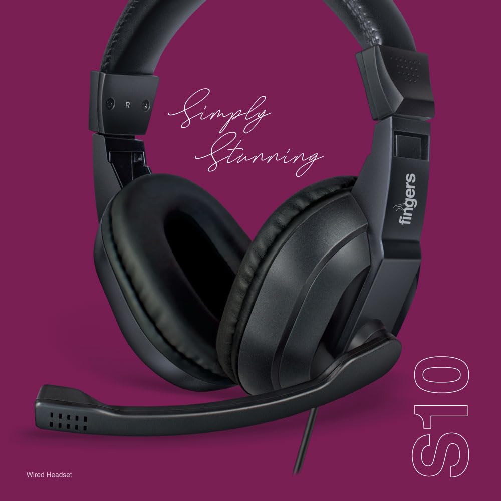 FINGERS S10 Wired Headphone On-Ear with Built-in Adjustable Mic