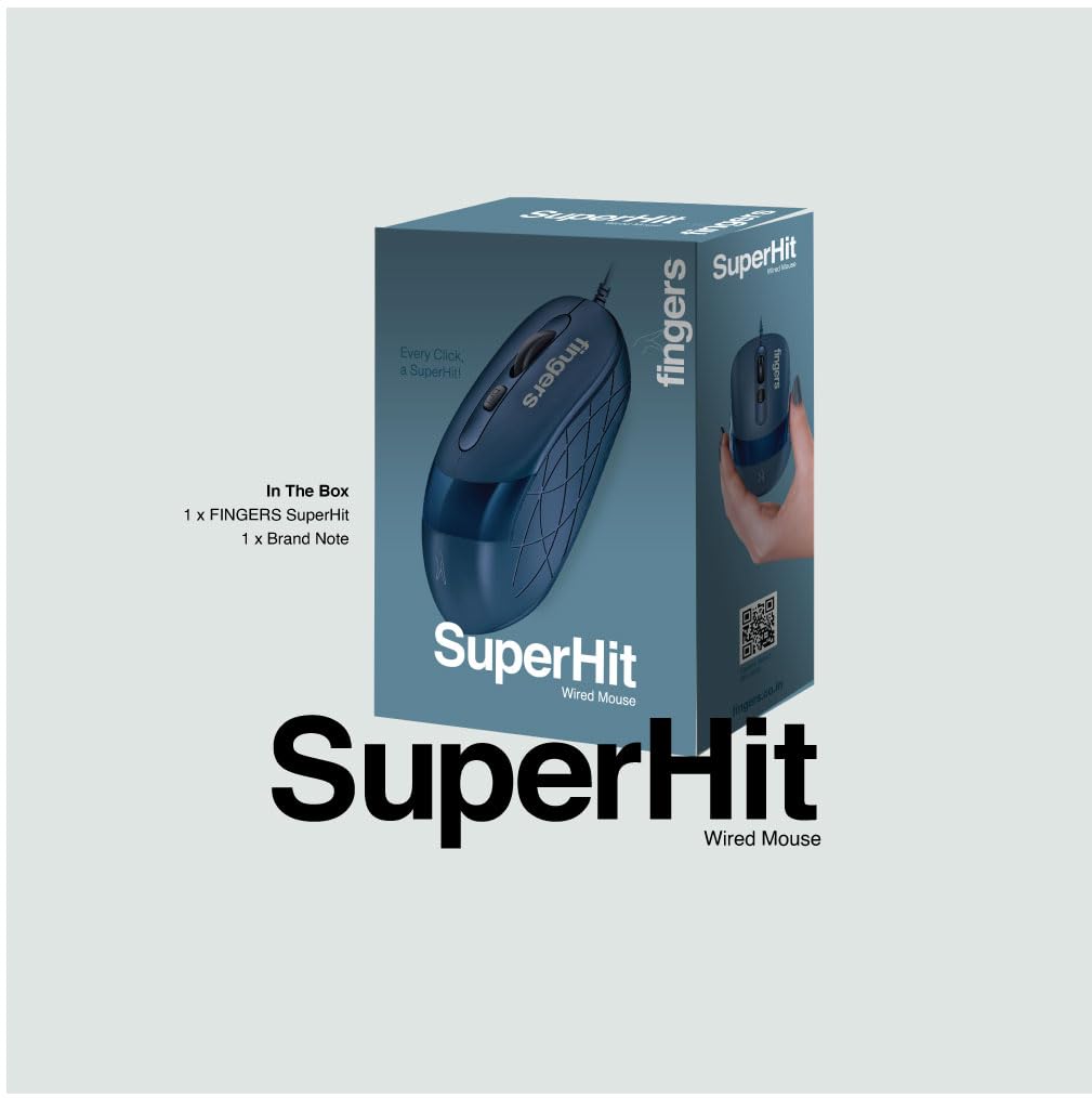 FINGERS SuperHit Wired Mouse with Advanced Optical Technology (Royal Blue)