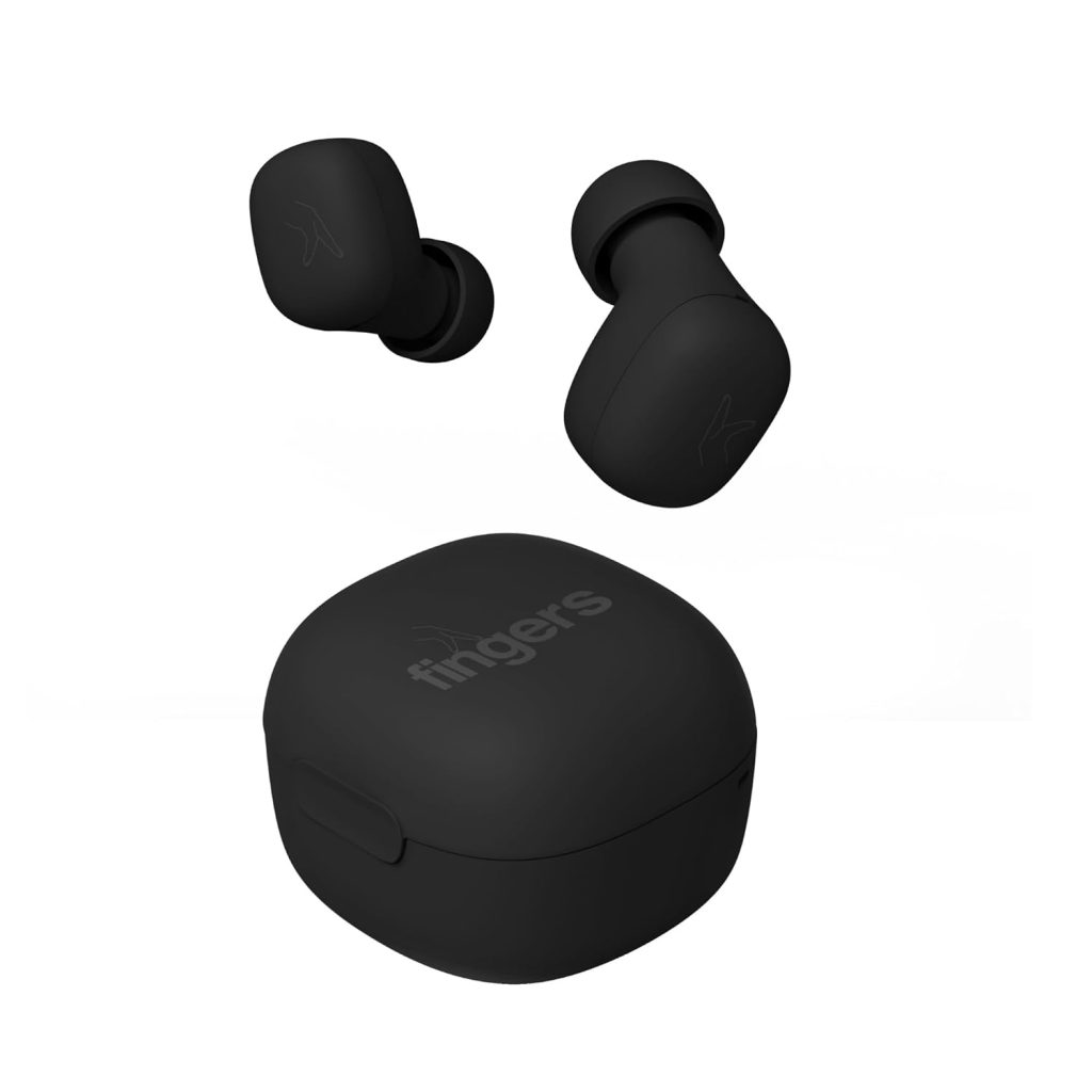 FINGERS SizeZero Pods2 World's Tiniest TWS Earbuds (Matte Black)