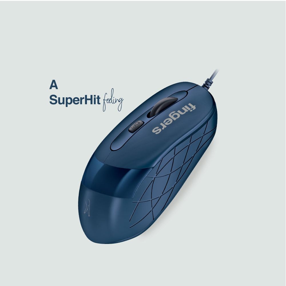 FINGERS SuperHit Wired Mouse with Advanced Optical Technology (Royal Blue)