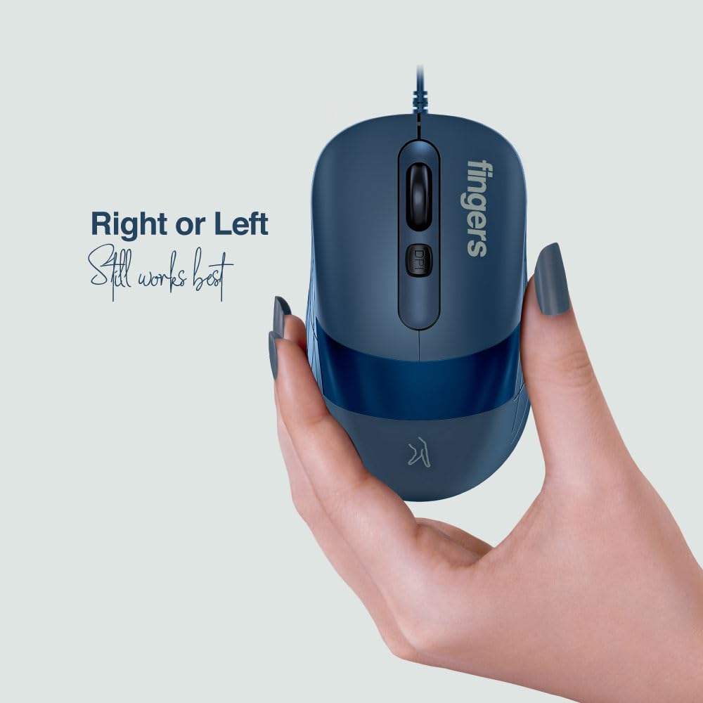 FINGERS SuperHit Wired Mouse with Advanced Optical Technology (Royal Blue)