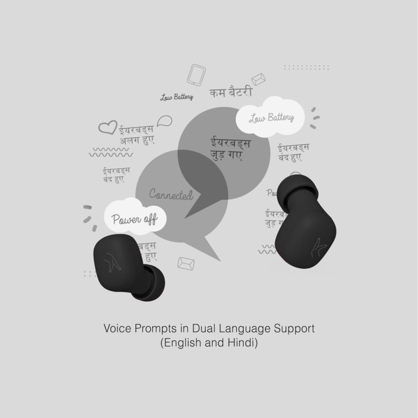 FINGERS SizeZero Pods2 World's Tiniest TWS Earbuds (Matte Black)