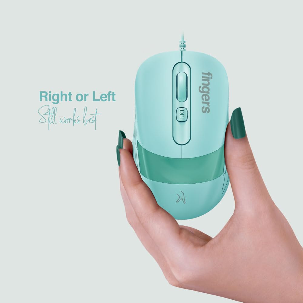 FINGERS SuperHit Wired Mouse with Advanced Optical Technology (Sea Blue)