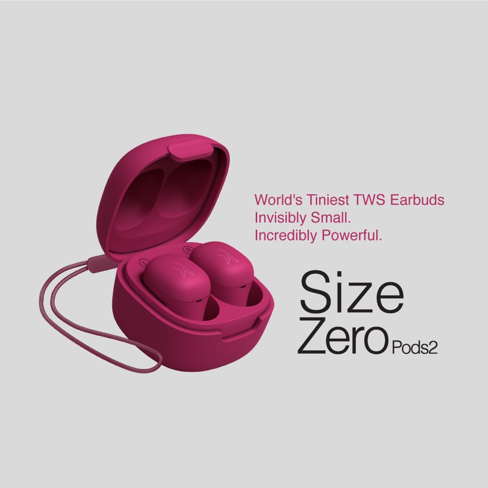 FINGERS SizeZero Pods2 World's Tiniest TWS Earbuds (Plum)