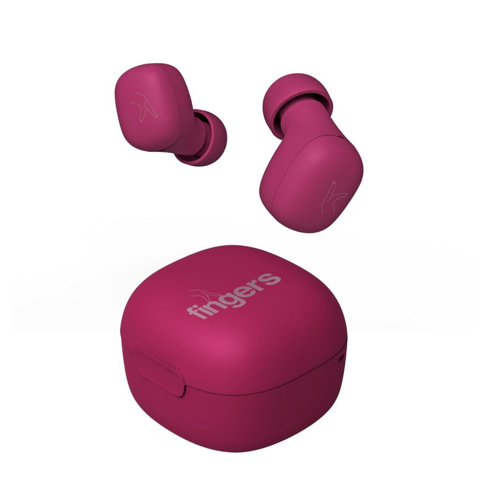 FINGERS SizeZero Pods2 World's Tiniest TWS Earbuds (Plum)