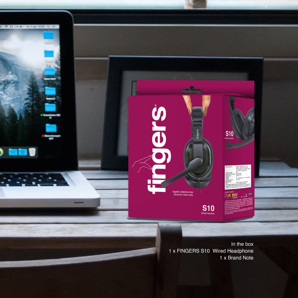 FINGERS S10 Wired Headphone On-Ear with Built-in Adjustable Mic