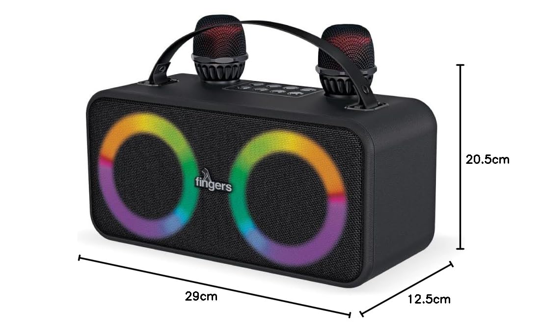 FINGERS 2Mic-Karaoke Portable Speaker with 2 Wireless Mics