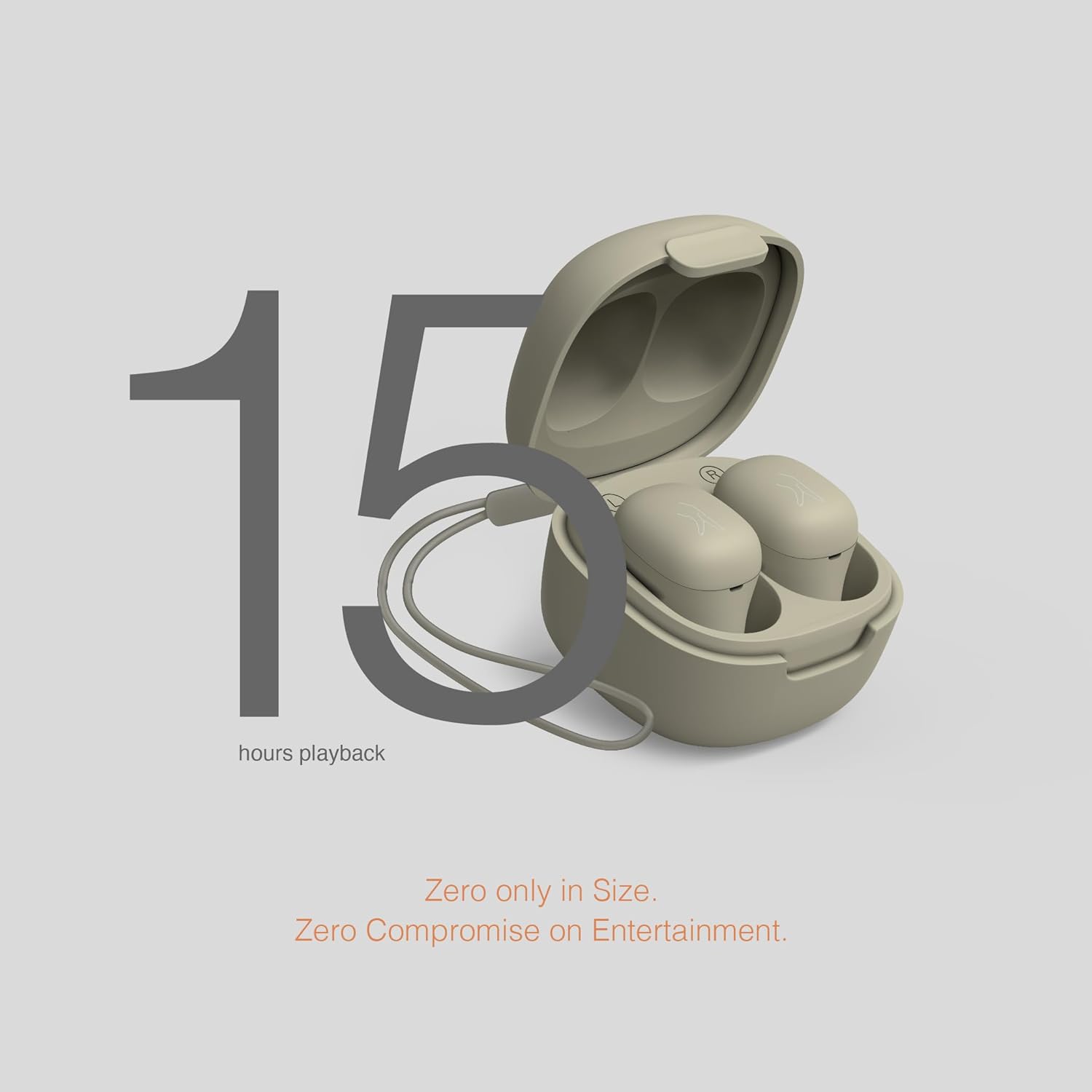 FINGERS SizeZero Pods2 World's Tiniest TWS Earbuds (Sage Green)
