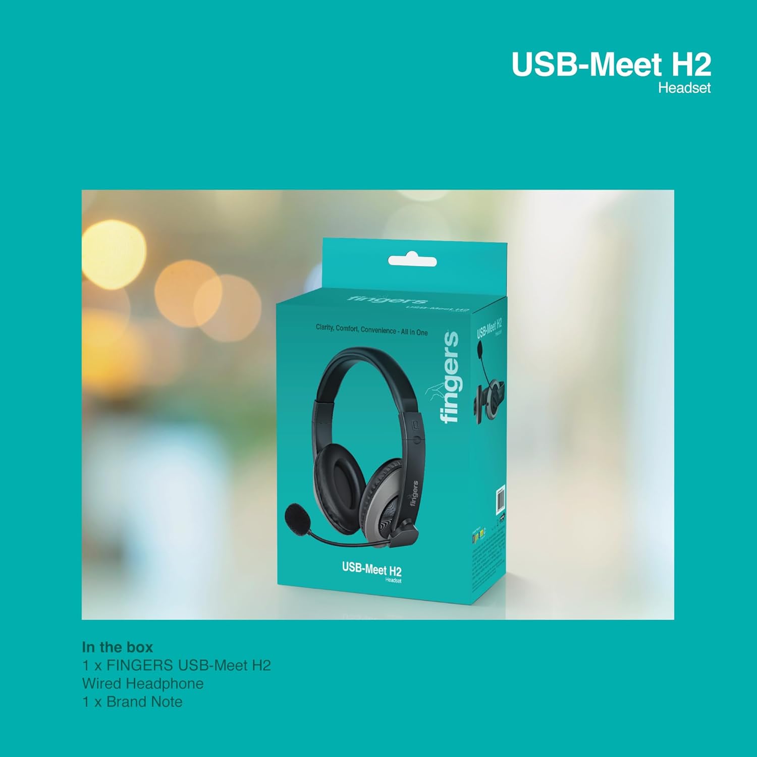 FINGERS USB-Meet H2 Wired Headphones with Mic