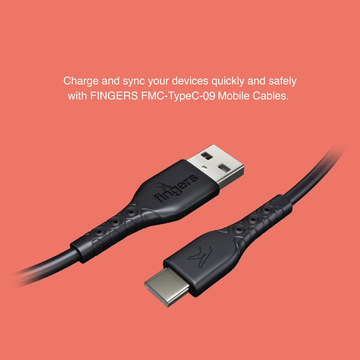 FINGERS FMC-TypeC-09, Sturdy Type-C USB Cable(Black)